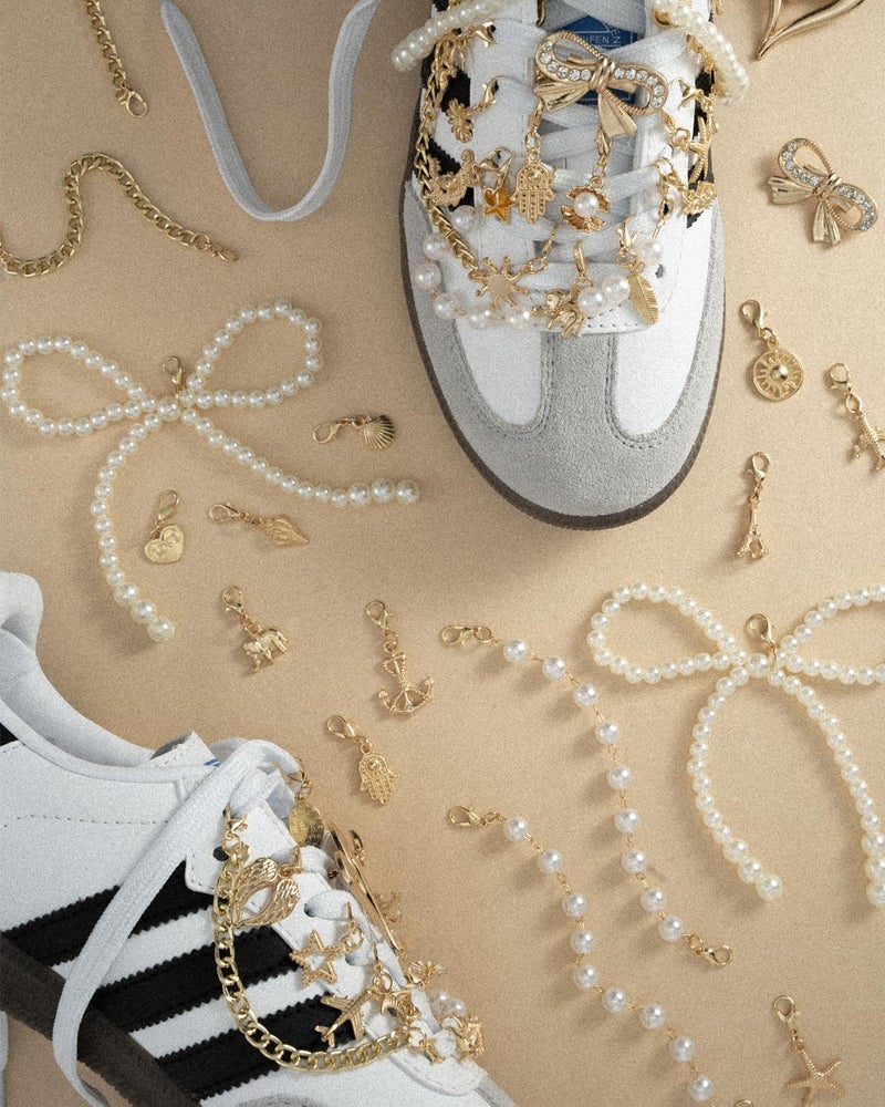 Deinduser 38 Pcs Shoe Charms Kit, Gold Shoe Charms for Sneakers, Gold and Pearl Shoelace Charm for Sneakers, Shell Charm for Shoes, Cute Shoelace Decorations for Personalized Style - Image 2